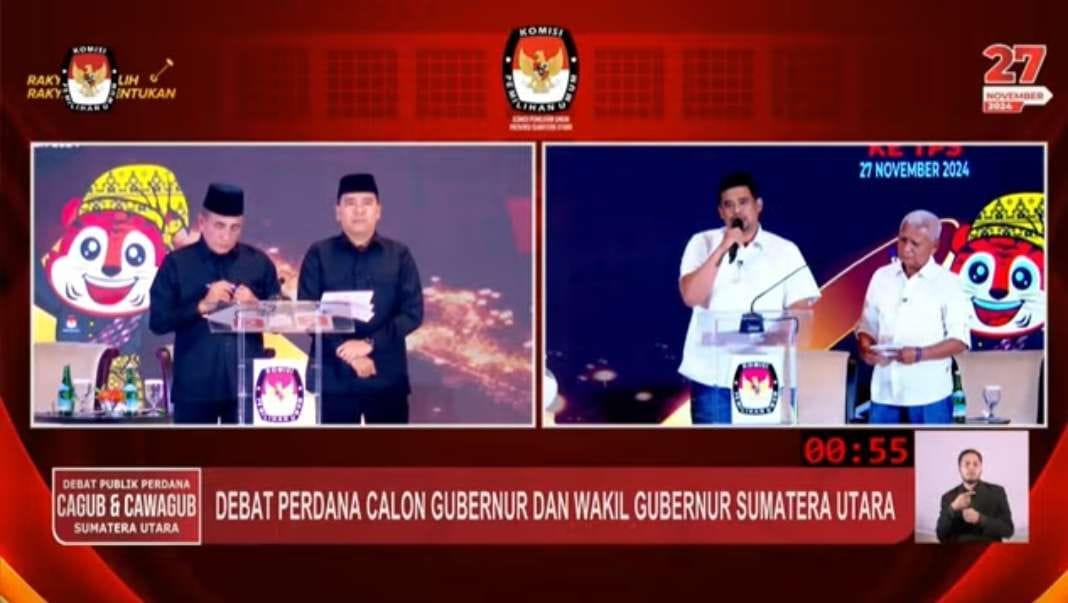 Debat Perdana Pilgubsu 2024, Edy dan Bobby Adu Program